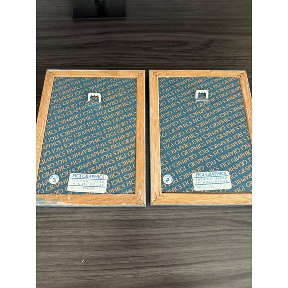 Hand Cast Paper Art Shells FIGI Graphics Signed Wess Framed Pair 6 x 8 Vintage - Picture 4 of 7